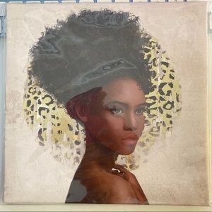 Black afro beauty canvas
